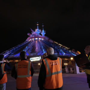 It’s GO-time for the new light display for Star Wars™️ Hyperspace Mountain exterior